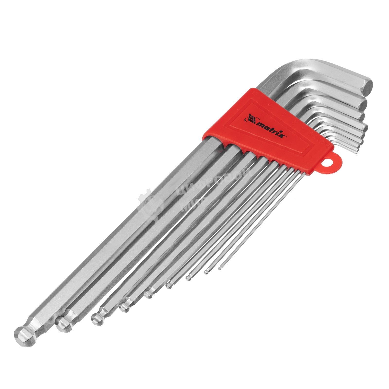 Набор имбусовых ключей Matrix HEX 9 шт экстра-длинный с шаром