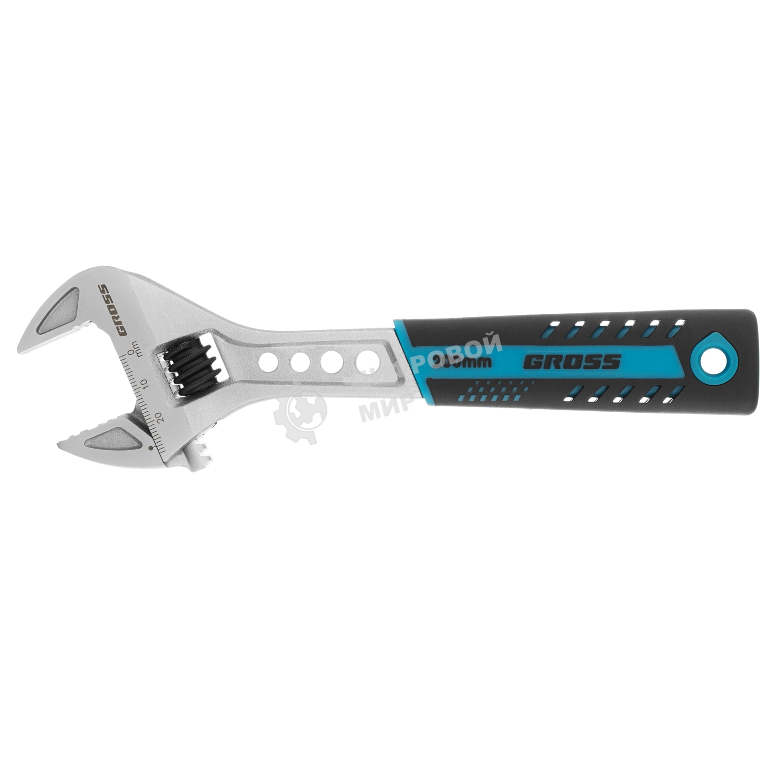 Ключ разводной Gross 15561 200 мм, CrV, двухкомпонентная ручка