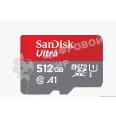 Флеш карта microSD 512Gb SanDisk microSDXC Class 10 Ultra UHS-I A1 140Mb/s