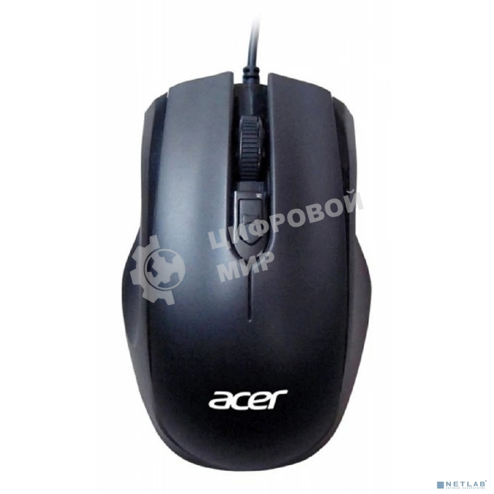 Мышь проводная Acer OMW020 черный, 1600 dpi, USB, кнопки - 4