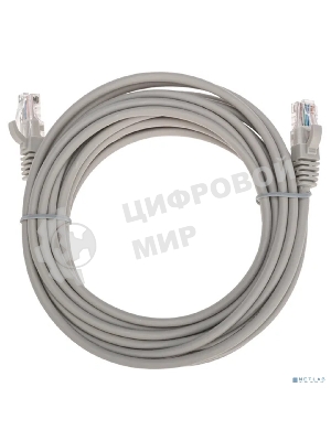 Патч-корд U/UTP Rexant cat.5e, RJ45-RJ45, 26AWG, ZH нг(А)-HF, серый, 5 м