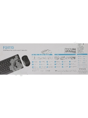 Комплект клавиатура+мышь A4Tech FStyler FG1110 беспроводной, USB, 2000 DPI, чёрный/серый
