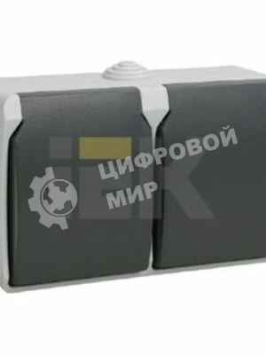 Розетка двухместная РСб22-3-ФСр с з/к для открытой установки IP54 Форс ERS22-K03-16-54-DC IEK