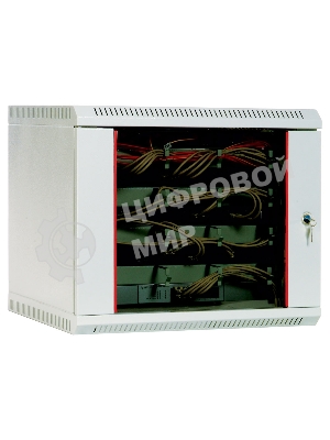 Шкаф настенный ЦМО ШРН-15.650 15U 600x650мм пер.дв.стекл несъемные бок.пан. 50кг серый