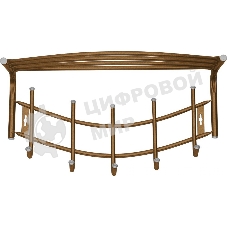 Вешалка настенная НИКА ВНП4 (ВНП4/А медный антик)