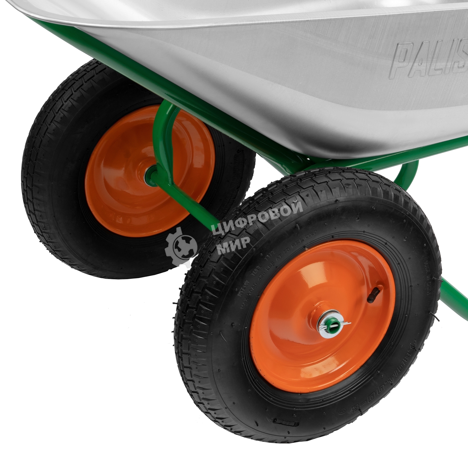 Тачка садово-строительная Palisad 2-х колесная, усиленная, грузоподъемность 320 кг, объем 100 л