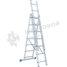 Лестница Сибртех, 3 х 7 ступеней, алюминиевая, трехсекционная