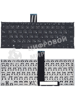 Клавиатура для ноутбука Asus F200CA F200LA F200MA X200 черная, без рамки, плоский Enter