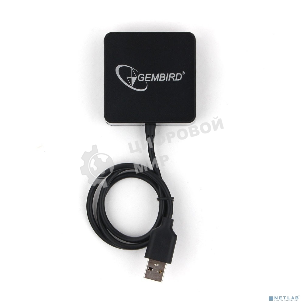 Концентратор USB 2.0 Gembird UHB-242, 4 порта, блистер, черный