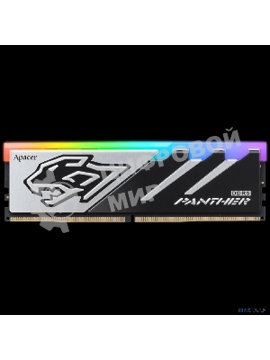 Оперативная память Apacer Panther RGB, DDR5, 16GB (1x16GB), 6000 MHz, CL40, с радиатором, черно-серый, RGB