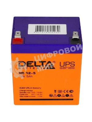 Батарея для ИБП Delta HR 12-5 (12V, 5Ah)