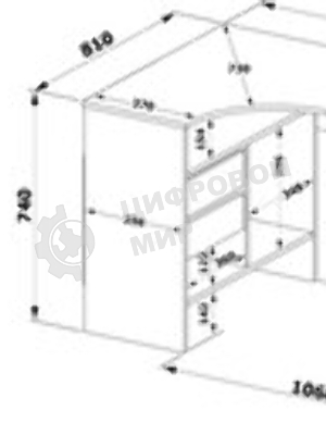 Стол компьютерный Сокол СПм-25 Л столешница ЛДСП белый 145x74x81 см (00-00010611)