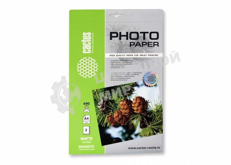 Фотобумага с магнитным слоем Cactus CS-MMA46902 матовая А4 690 г/м2 2 листа