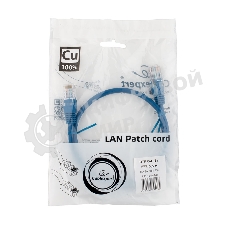 Патч-корд медный UTP Cablexpert PP10-0.5M/B cat.5e, 0.5м, литой, многожильный, синий