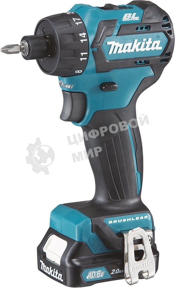 Дрель-шуруповерт Makita DF032DWME 187264б\щ 10.8в 2х4ачli-ion(слайд) 6-ти гр1\4'' 0-450\0-1500\м