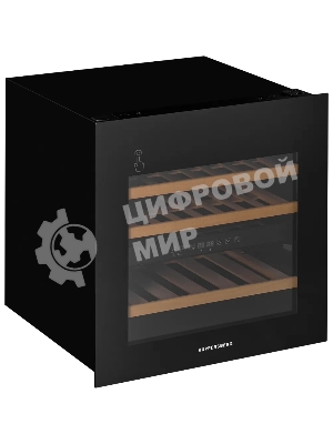 Винный шкаф Kuppersberg RBW 66, встраиваемый, High-Tech, объем 85 л, вместимость 36 бутылок, диапазон температуры 5-22 градусов, сенсорное открытие двери, 3 полки из бука, LCD дисплей, уровень шума 39 дБ, черный