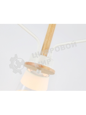 Светильник Ambrella light TR4737/3 WH/LW белый/светлое дерево E27/3 max 40W D760*350
