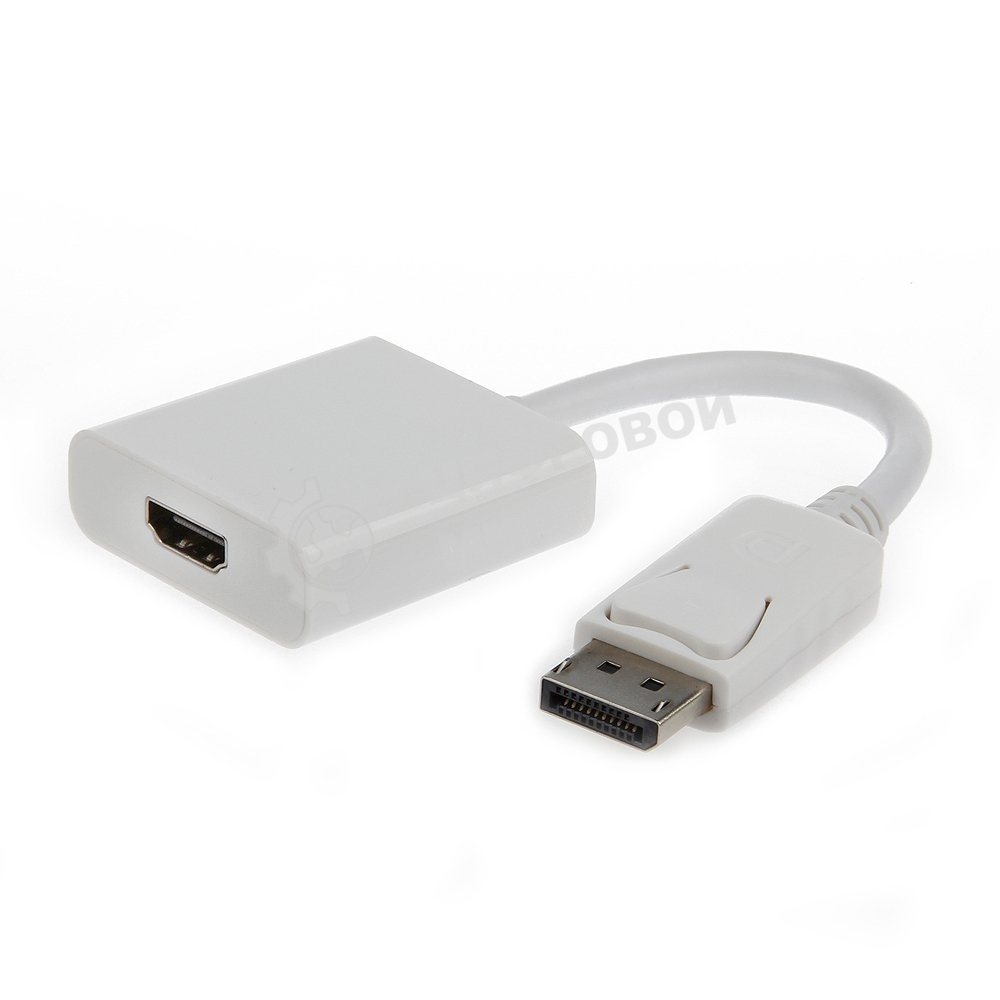 Переходник DisplayPort ->; HDMI Cablexpert A-DPM-HDMIF-002-W 20M/19F, белый, пакет (078733)