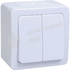 Выкл 2кл о/у IP54 (цвет клавиши:белый) ГЕРМЕС PLUS IEK EVMP20-K01-10-54-EC ВС20-2-0-ГПБ