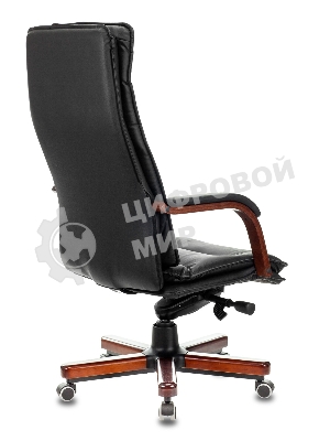 Кресло Бюрократ T-9927WALNUT/BLACK черный, кожа