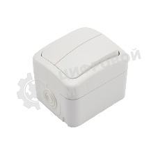 Выключатель двухклавишный Kranz Mini OG открытой установки, IP54 белый