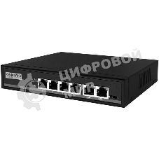 Коммутатор Osnovo SW-20600/A(80W) 6x100Mb 4PoE+ 80W неуправляемый