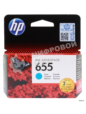 Картридж струйный HP 655 CZ110AE голубой для HP DJ IA 3525/4615/4625/5525/6525 (600 стр.)