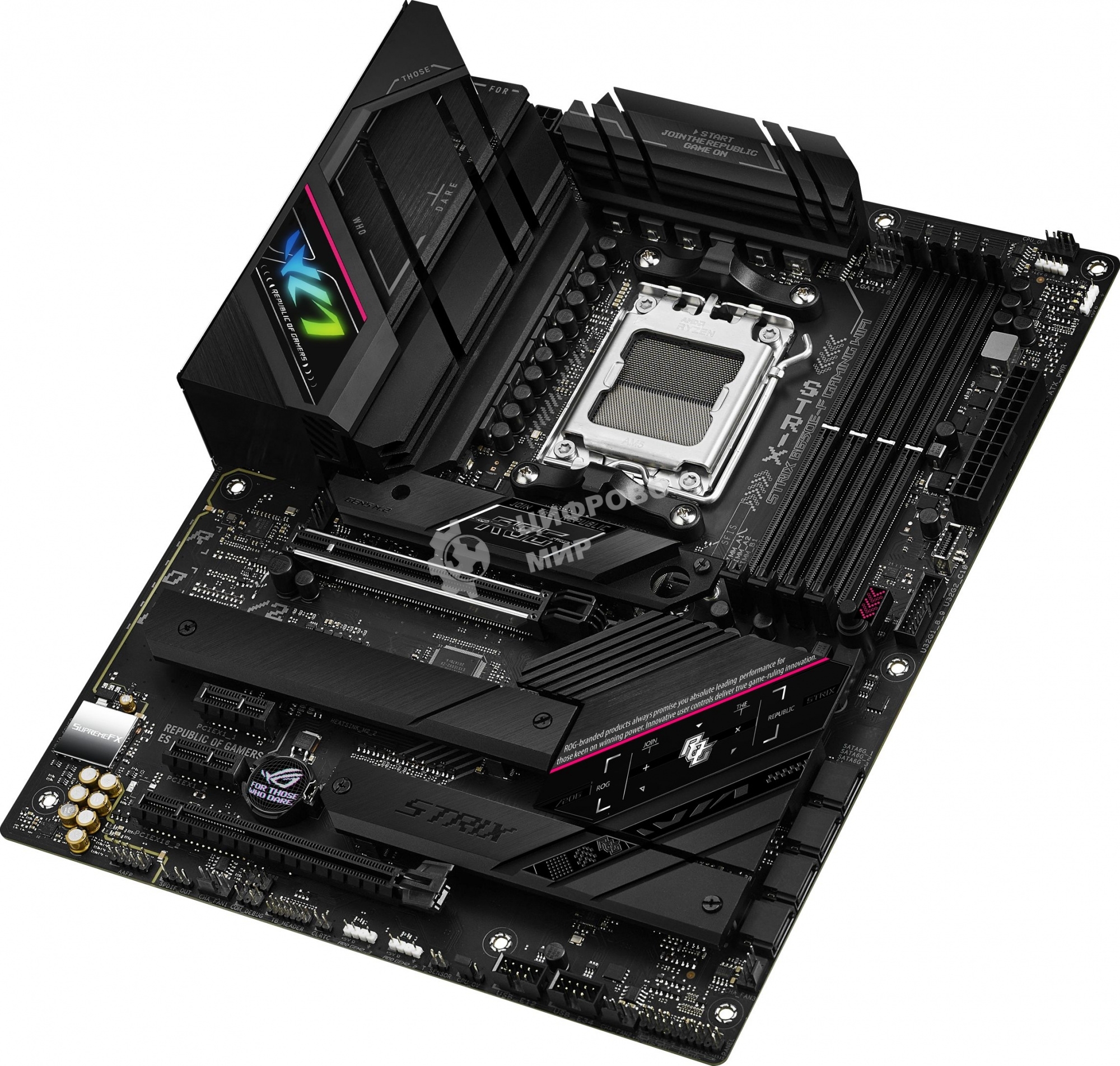 Материнская плата ASUS ROG STRIX B650E-F GAMING WIFI, AM5, AMD B650, 4xDDR5, 4xSATA, 3xM.2, 1xPCI-E 5.0 x16, 1xPCI-E 4.0 x4, 2xPCI-E x1, 1xHDMI, 1xDP, 1x 2.5Gb LAN, 4xUSB-A 2.0, 4xUSB-A 3.2 Gen 1, 2xUSB-A 3.2 Gen 2, 1xUSB-C 3.2 Gen 2, 1xUSB-C 3.2 Gen 2x2,