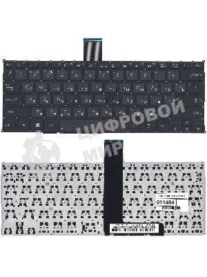 Клавиатура для ноутбука Asus F200CA F200LA F200MA X200 черная, без рамки, плоский Enter