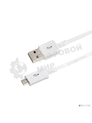 Кабель Rexant USB кабель microUSB длинный штекер 1М белый