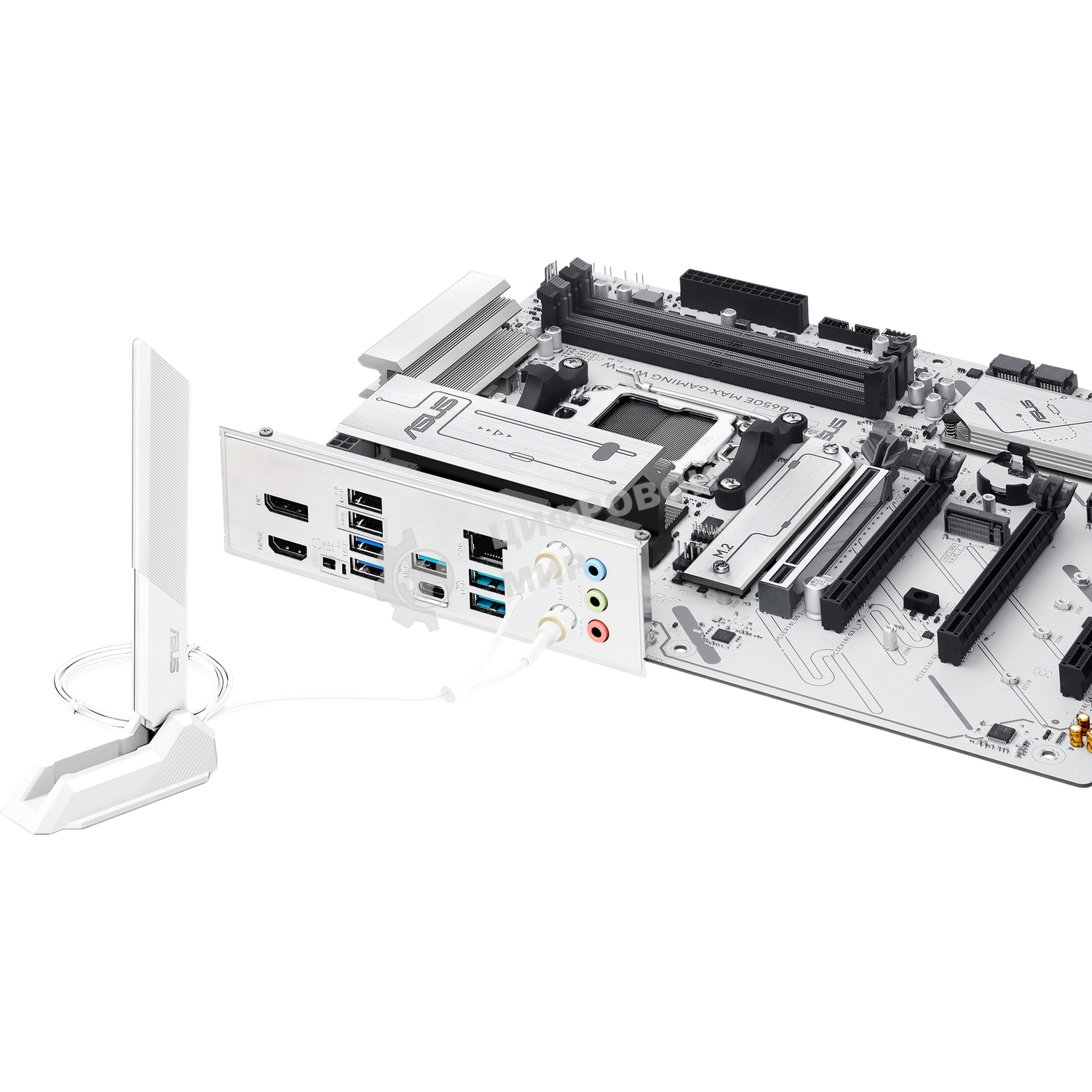 Материнская плата ASUS B650E MAX GAMING WIFI W, AM5, AMD B650, 4xDDR5, 4xSATA, 3xM.2, 1xPCIe 5.0 x16, 1xPCIe 4.0 x4, 2xPCIe 3.0 x1, 1xDP, 1xHDMI, 1x2.5Gb LAN, Wi-Fi 6E, Bluetooth 5.3, 1xUSB-C 10Gbps, 3xUSB-A 10Gbps, 2xUSB-A 5Gbps, 2xUSB-A 2.0, 3x3.5 мм, 7