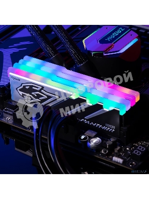 Оперативная память Apacer Panther RGB, DDR5, 16GB (1x16GB), 6000 MHz, CL40, с радиатором, черно-серый, RGB