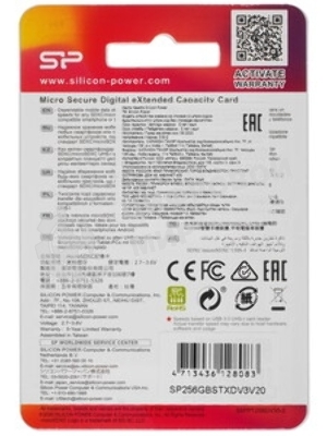 Флеш карта microSD 256Gb Silicon Power Superior A1 microSDXC Class 10 UHS-I U3 100/80 Mb/s