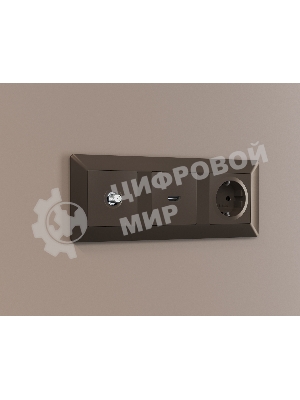 Комплект механизма TV розетки SAT 5-2400MHz 3.5dB ALFA Темная бронза матовый QUANT (AP6430, VM215) MA643050