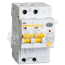 Выключатель автоматический дифференциального тока IEK MAD12-2-010-C-030 АД12М 2Р С10 30мА IEK