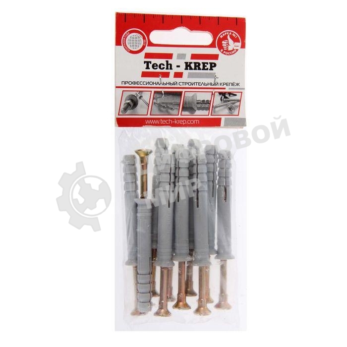 Дюбель-гвоздь 8х60 с потайной манжетой полипропилен (уп. 20 шт) коробка Tech-Krep 112715