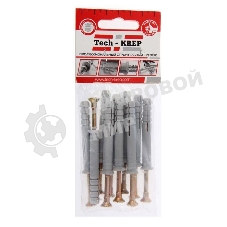 Дюбель-гвоздь 8х60 с потайной манжетой полипропилен (уп. 20 шт) коробка Tech-Krep 112715