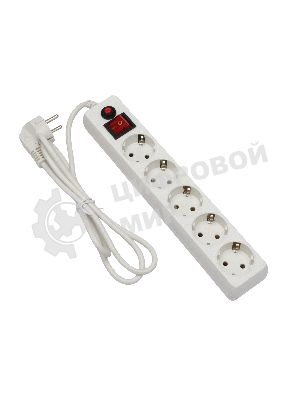 Сетевой фильтр Гарнизон ECL-5-W-1.4, 5 р, 10А, 1.4 м, ур.защиты 4, белый, пакет