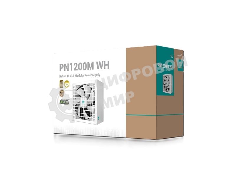 Блок питания Deepcool/GamerStorm PN1200M WH (ATX 3.1, 1200W, Full Cable Management, PWM 135мм fan, Active PFC, 80+ GOLD, Active PFC + Full Bridge SRC LLC + DC/DC, Gen5 PCIe, белый) RET