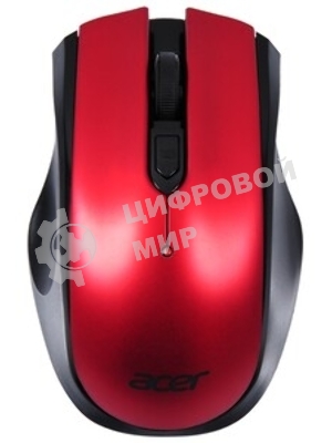 Мышь беспроводная Acer OMR032 черный/красный, 1600 dpi, радиоканал, USB, кнопки - 4
