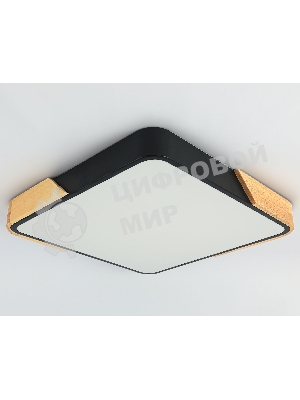 Потолочный светодиодный светильник Ambrella light FZ1316 BK/LW черный/светлое дерево 36W 5000K 400*400*50 (без ПДУ)