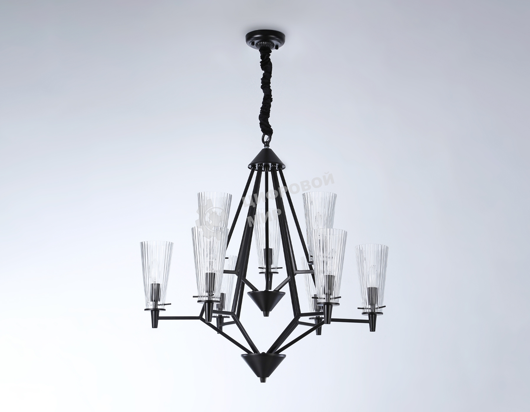 Светильник Ambrella light TR3238/6+3 BK черный E14/9 max 40W D730*720