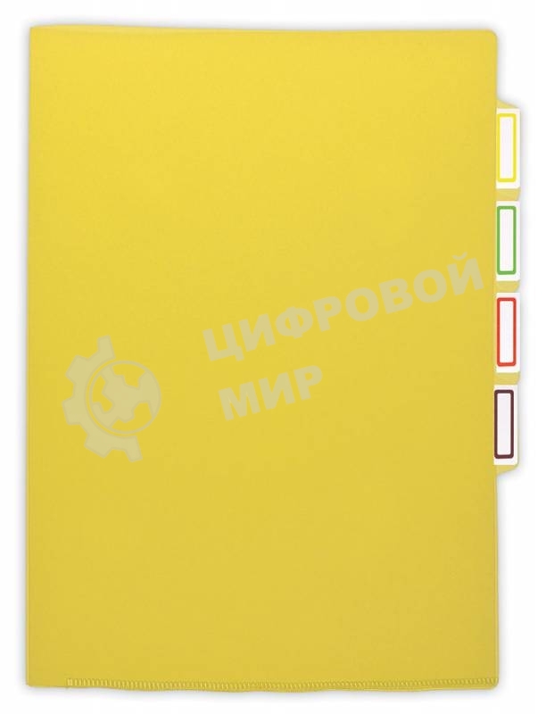 Папка-уголок Бюрократ -E356YEL 3 уровн. A4, пластик, 0.15мм, желтый