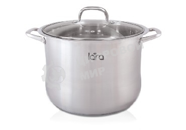 Кастрюля Lara LR02-43 11 л LR02-43 Lara (нерж) 26x21 см, 11 л, капсулир индукц дно, стекл кры