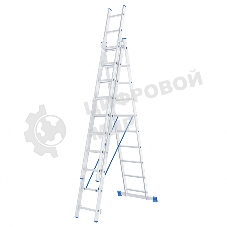 Лестница Сибртех, 3 х 10 ступеней, алюминиевая, трехсекционная