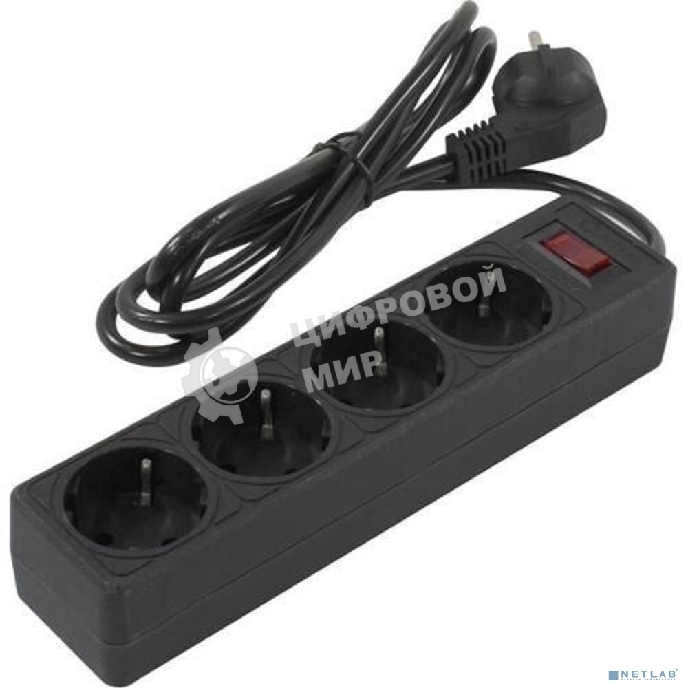 Сетевой фильтр 5bites GARDA SP4B-530 4S / 3x0.75мм2 / 3м / черный