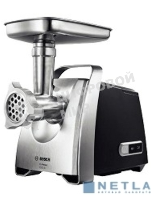 Мясорубка электрическая Bosch MFW68660 черный, 2200 Вт, 4.3 кг/мин, реверс, защита от перегрузки, металлический лоток, насадки - 10