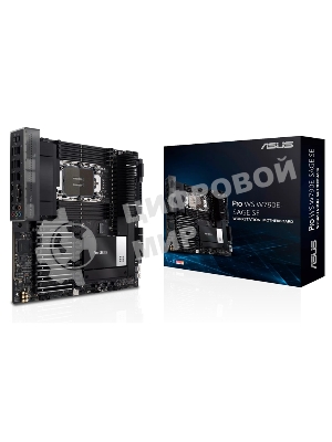 Материнская плата ASUS Pro WS W790E-SAGE SE, LGA4677, Intel W790, 8xDDR5 (ECC), 3xM.2, 2xSlimSAS, 8xSATA, 7xPCIe 5.0, 2x10Gb LAN, 1xUSB 3.2 Gen 2x2 (Type-C), 5xUSB 3.2 Gen 2 (Type-A + Type-C), 2xUSB 2.0, 5x3.5 мм, 7.1, EATX
