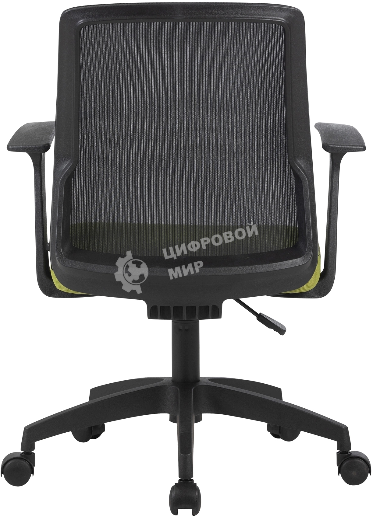 Кресло компьютерное Cactus CS-MC222-BKGN черный, сиденье салатовый, сетка/ткань, низк.спин. крестов. пластик, пластик черный