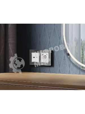 Комплект механизма электрической розетки ALFA Белый матовый 2USB A+C 20W (быстрая зарядка) с/з QUANT (AP1300, VM160) MA130010